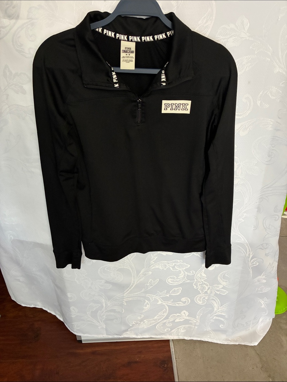 PINK Victoria's Secret Black Quarter-Zip Pullover